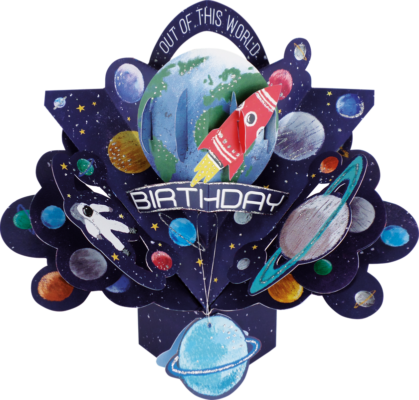 Pop Up Outer Space Birthday Card