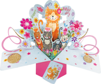 Pop Up Cats Birthday Card
