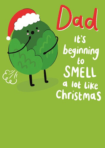 Dad Brussel Sprout Christmas Card