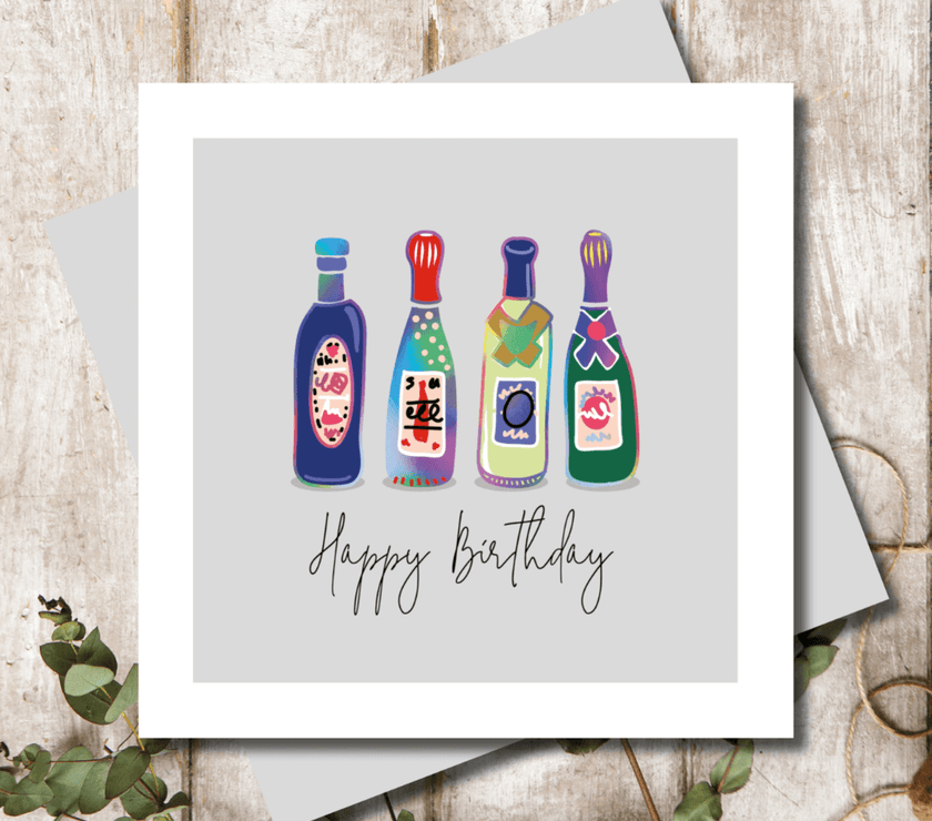 Bottles Birthday Card