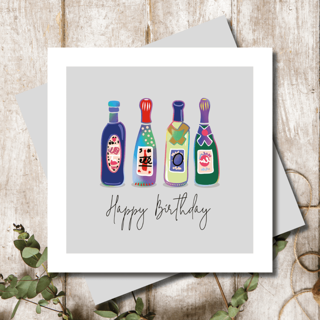 Bottles Birthday Card