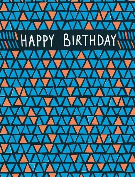 Triangle Pattern Happy Birthday Card