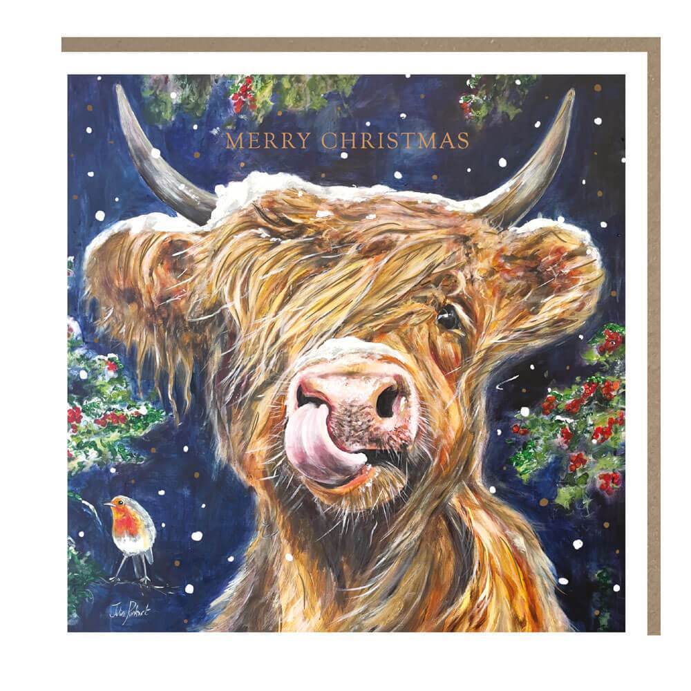 5 Highland Cow Charity Christmas Cards - House of Cards
