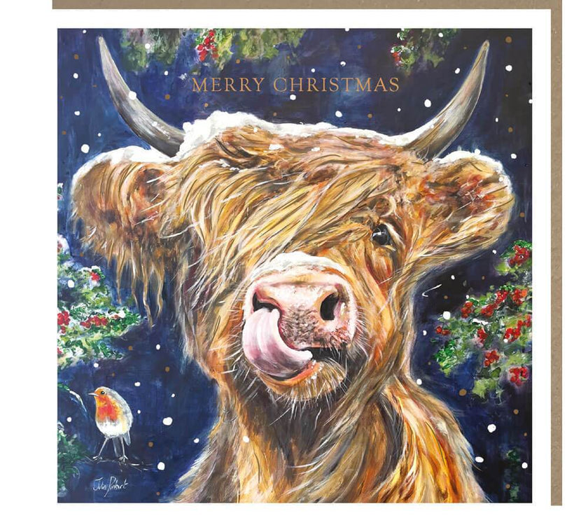 5 Highland Cow Charity Christmas Cards - House of Cards
