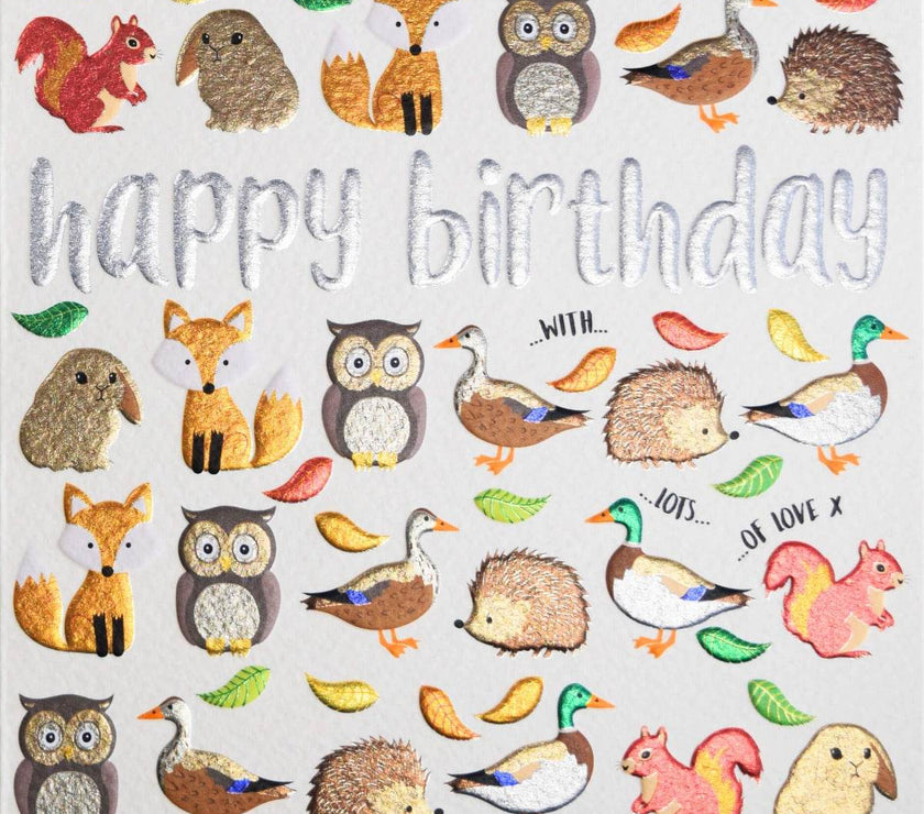 Animals Woodland Birthday Card - House of Cards