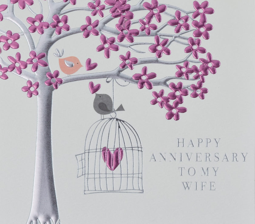 Love Birds wife Anniversary Card