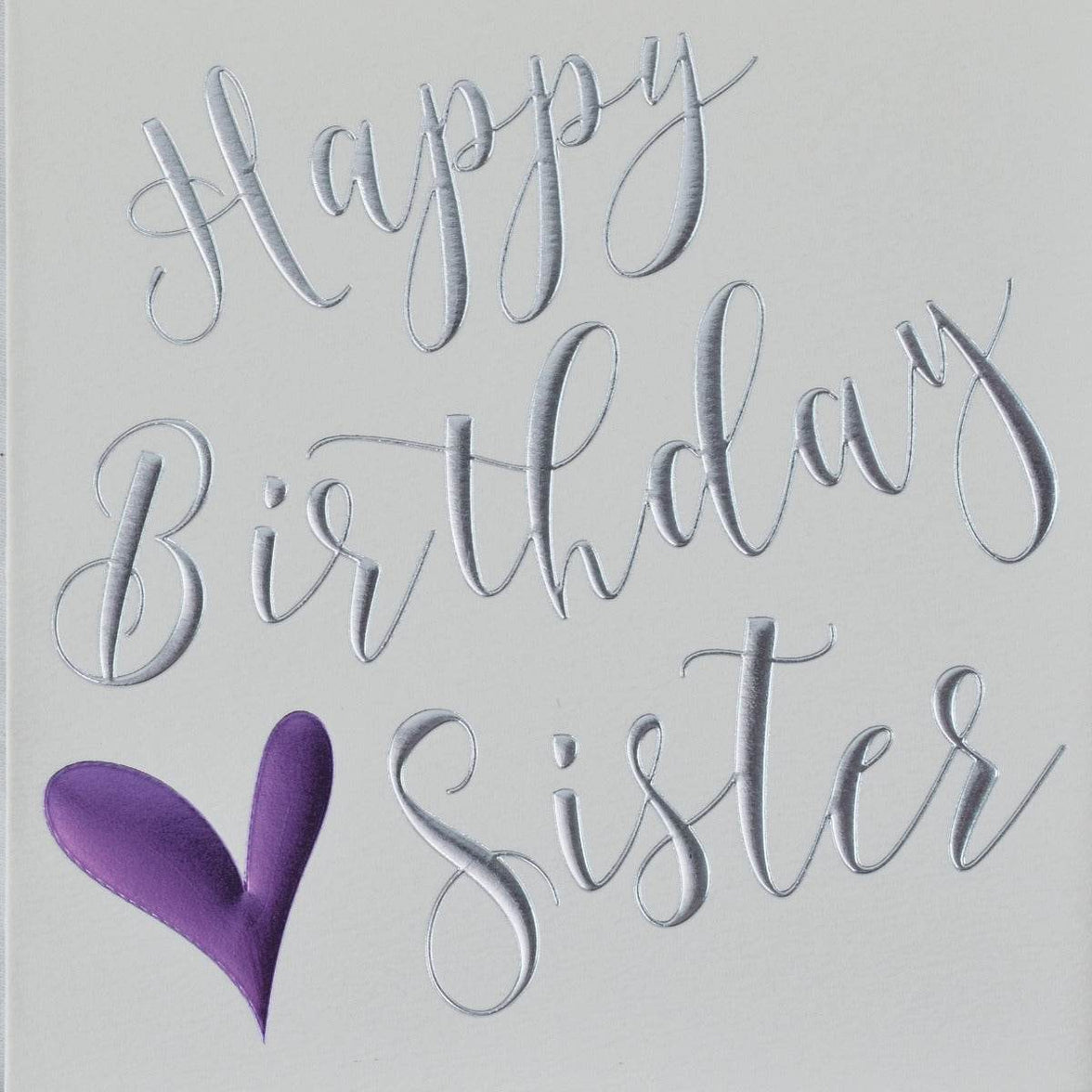 Purple Heart Sister Birthday Card - House of Cards