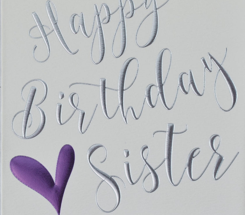 Purple Heart Sister Birthday Card