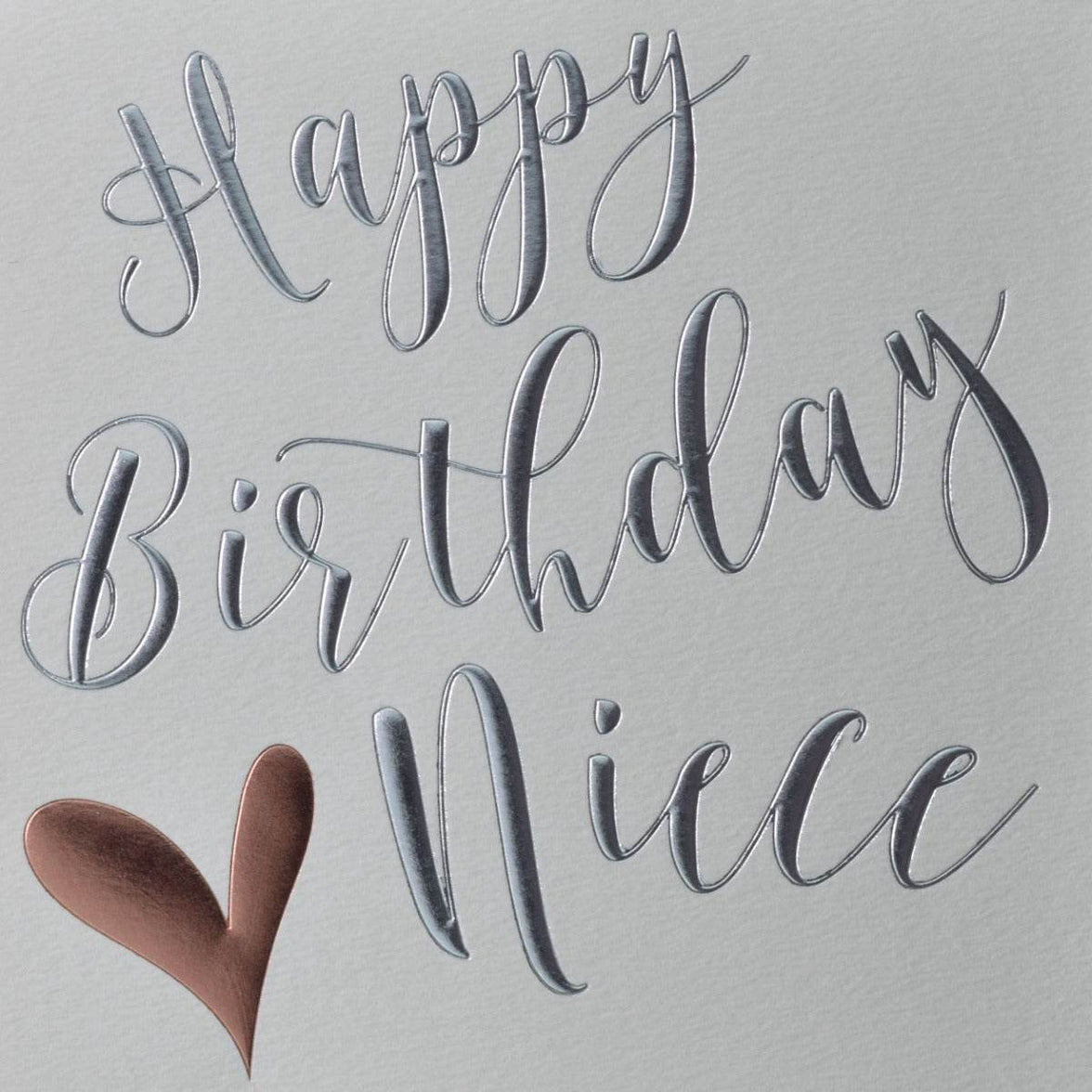 Rose Gold Heart Niece Birthday Card - House of Cards