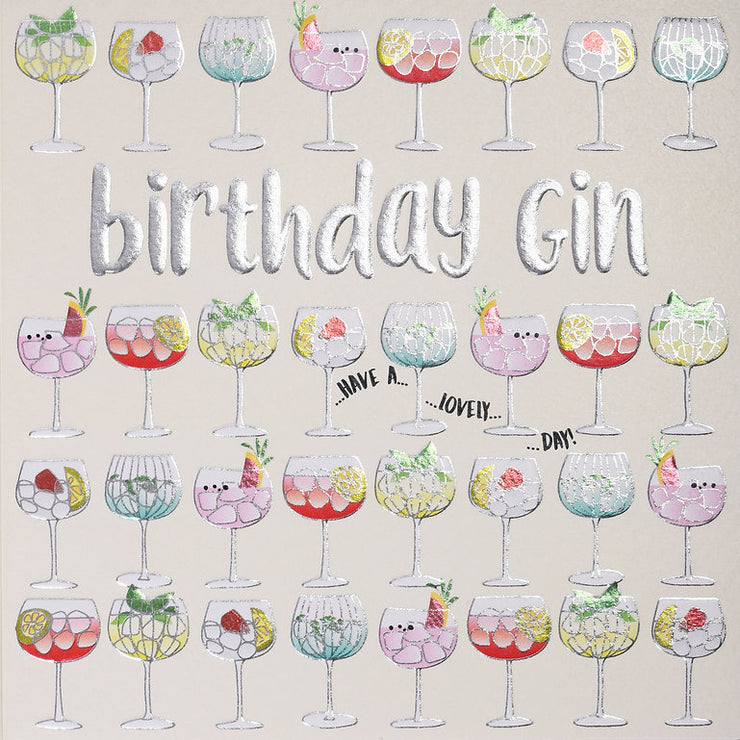 Quicksilver Gin Glasses Birthday Card