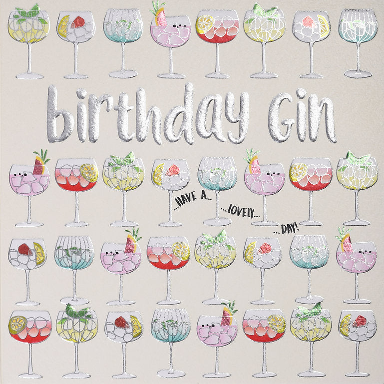 Quicksilver Gin Glasses Birthday Card