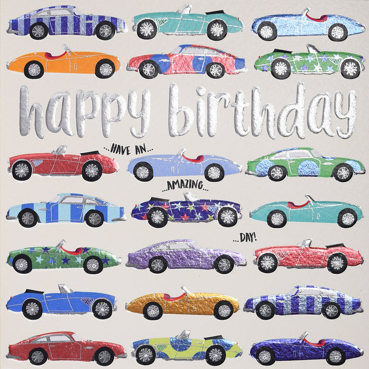 Quicksilver Cars Happy Birthday Card