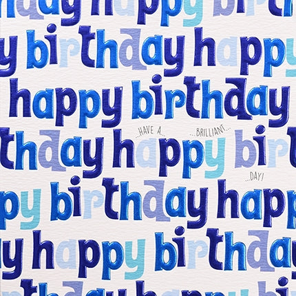 Blue Letters Birthday Card