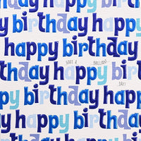 Blue Letters Birthday Card