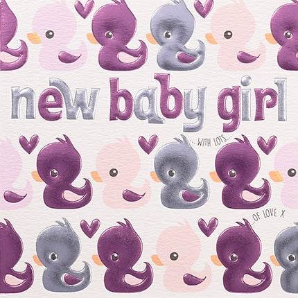 Ducks New Baby Girl Card - House of Cards