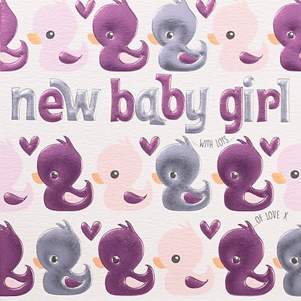 Ducks New Baby Girl Card