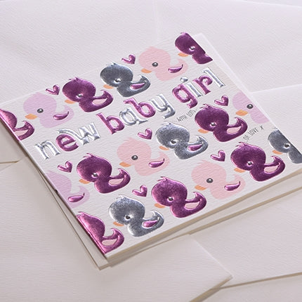 Ducks New Baby Girl Card
