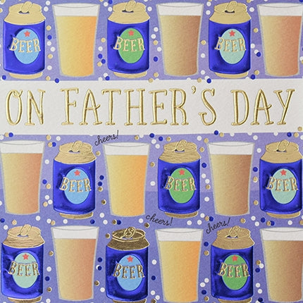 Beer Cans on Fathers Day Card