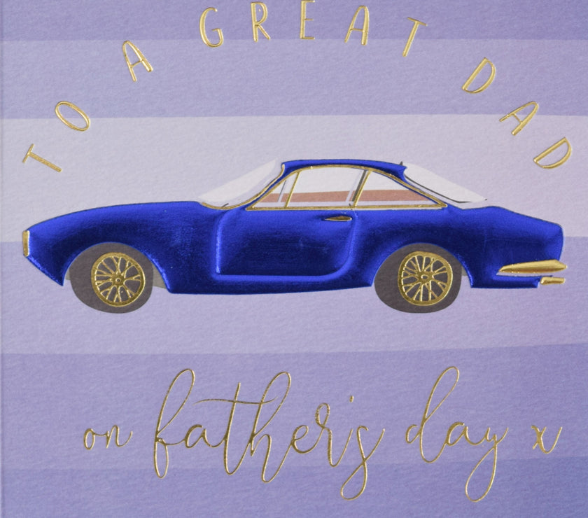 Blue Sports Car Fathers Day Card