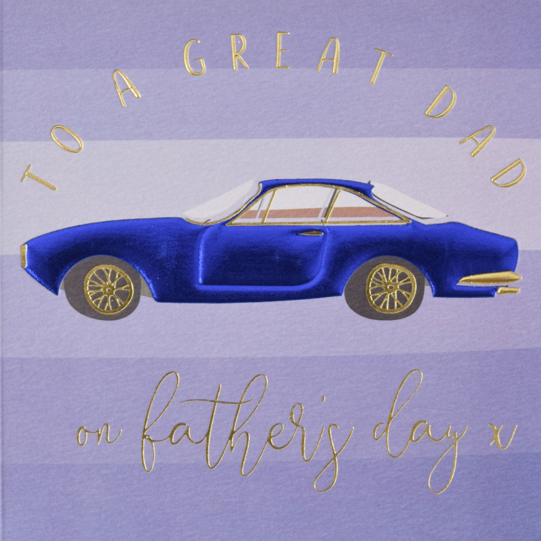 Blue Sports Car Fathers Day Card