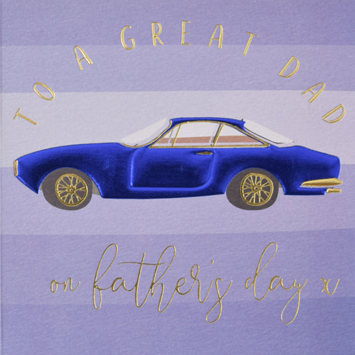 Blue Sports Car Fathers Day Card