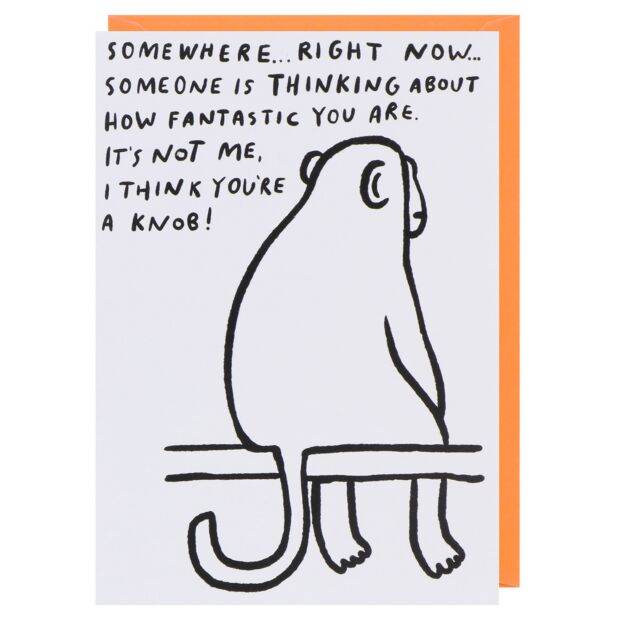 Monkey Thinking Birthday Card - House of Cards