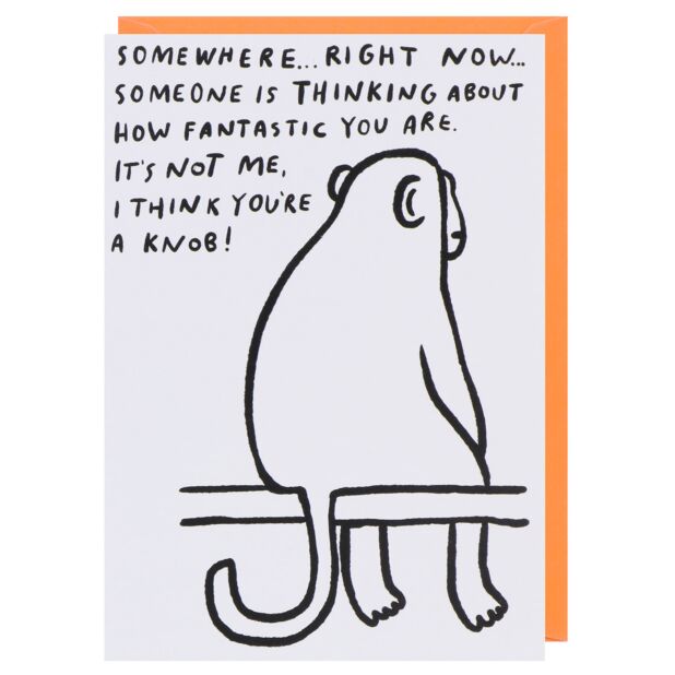 Monkey Thinking Birthday Card