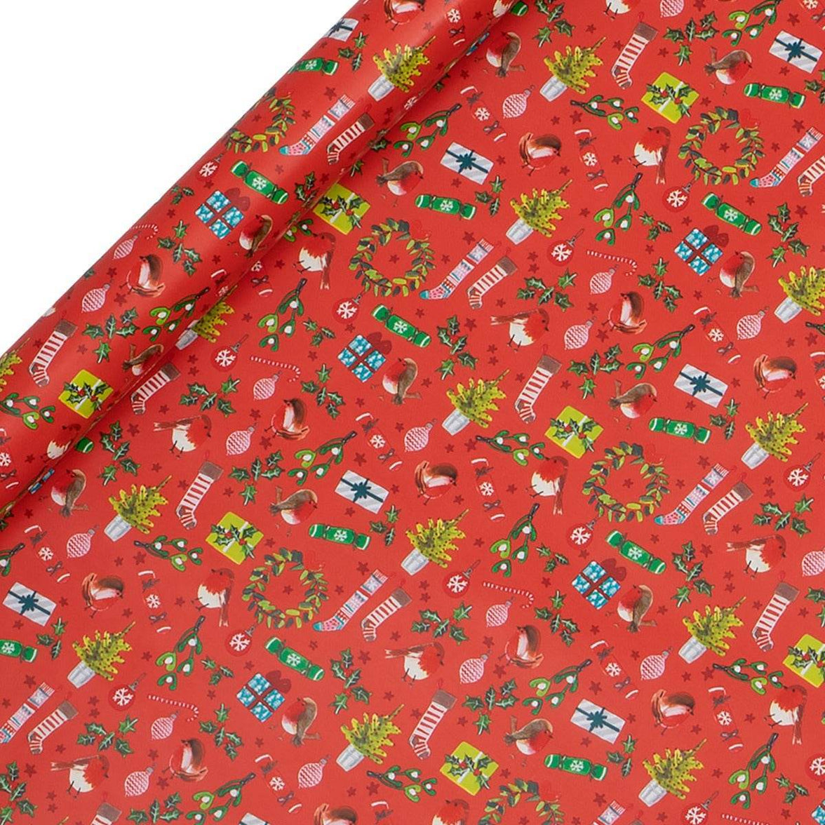 Festive Trimmings Christmas Roll Wrapping Paper - 3 pack - House of Cards