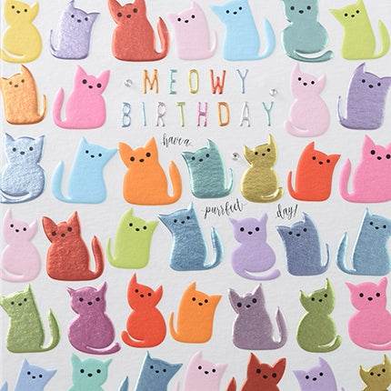 Cats Birthday Card - House of Cards