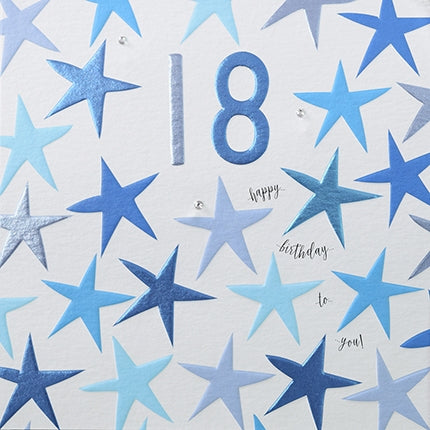 Blue 18th Birthday Card