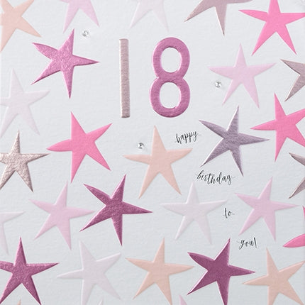Pink 18th Birthday Card