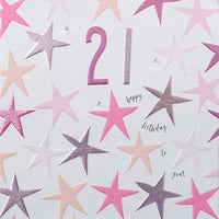 Pink 21st Birthday Card