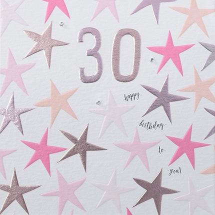 Pink 30th Birthday Card - House of Cards