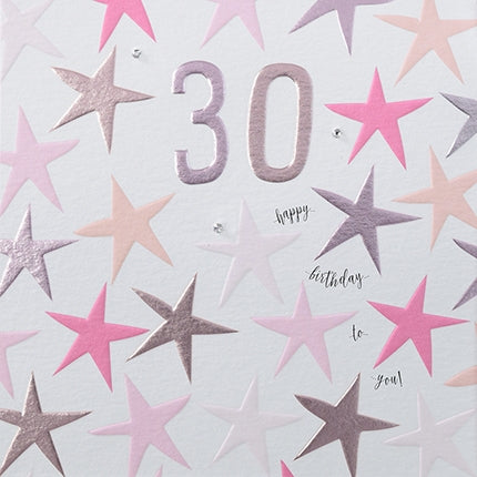 Pink 30th Birthday Card