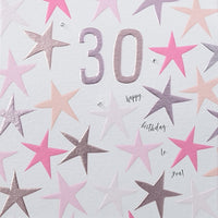 Pink 30th Birthday Card