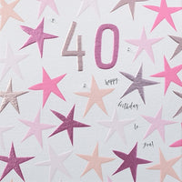 Pink 40th Birthday Card