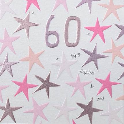 Pink 60th Birthday Card - House of Cards