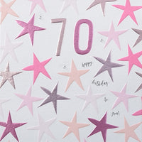 Pink 70th Birthday Card