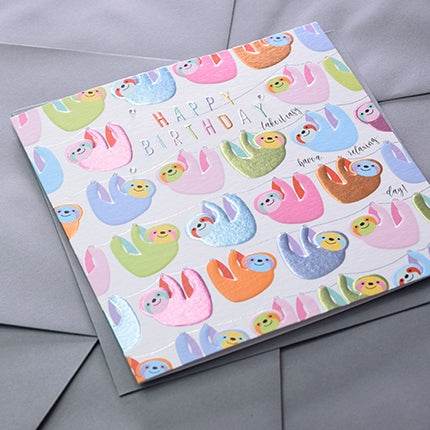 Sloths Birthday Card - House of Cards