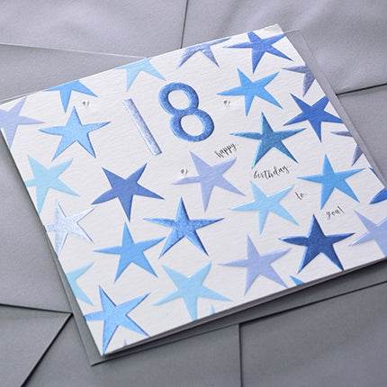 Blue 18th Birthday Card - House of Cards