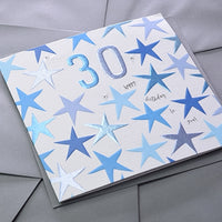 Blue 30th Birthday Card