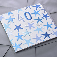 Blue 40th Birthday Card