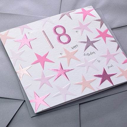 Pink 18th Birthday Card - House of Cards