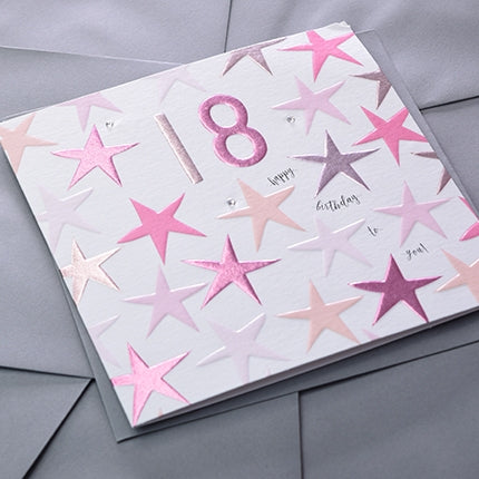 Pink 18th Birthday Card