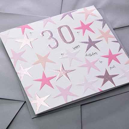 Pink 30th Birthday Card