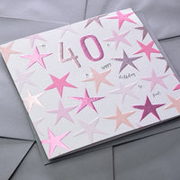 Pink 40th Birthday Card