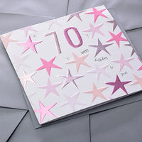 Pink 70th Birthday Card