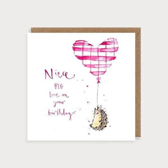 Hedgehog Niece Birthday Card - House of Cards
