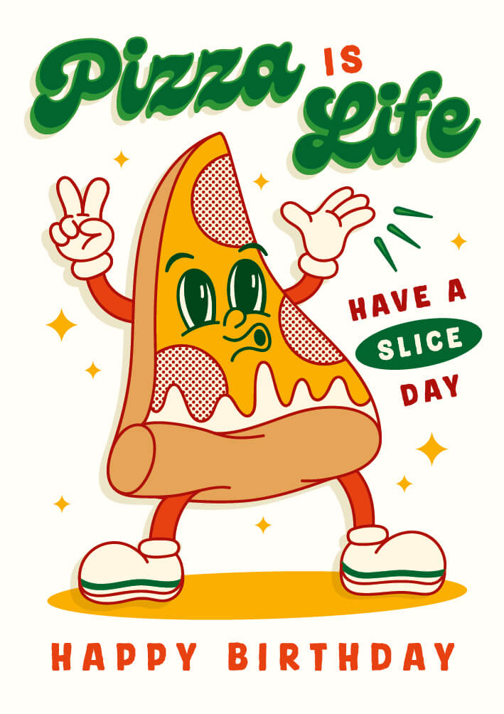 Grind Pizza Birthday Card
