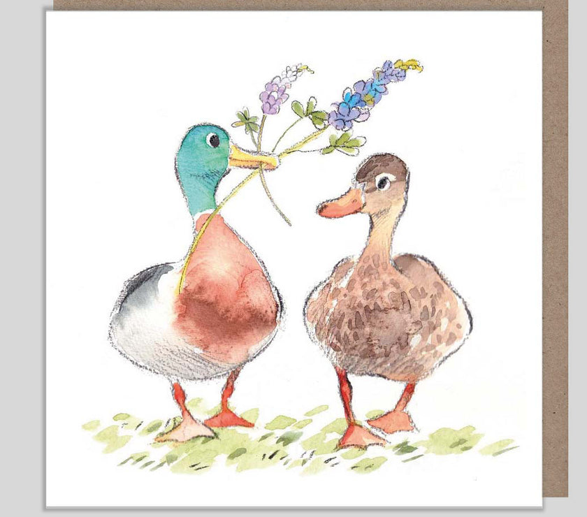 Duck Couple Birthday Card